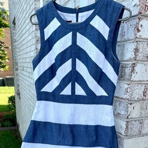 Ivy + Blu Eyelet Denim shift dress size 4